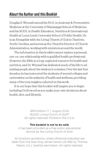 Biblical Principles of Health