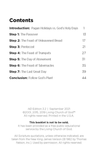 The Holy Days: God’s Master Plan